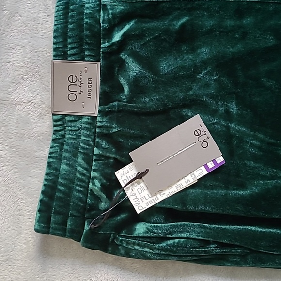 2/20$ New women green velvet jogger chic pants one by chapter one - Picture 3 of 5